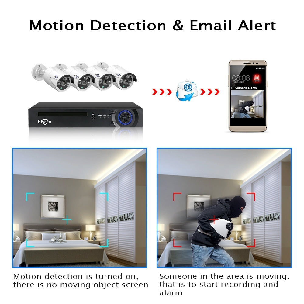 Hiseeu H5NVR-P8-612P 8CH 2MP/1080P PoE CCTV System (2TB HDD) V28-ELEHISH5NVRP8612P