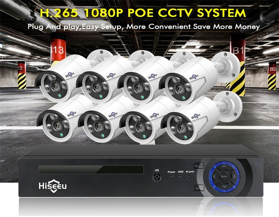 Hiseeu H5NVR-P8-624P 8CH 4MP PoE CCTV System (2TB HDD) V28-ELEHISH5NVRP8624P