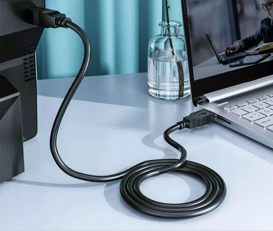 HP DHC-PT100-2M USB-A to USB-B v2.0 cable 2M Black V28-ELEHPDHCPT1002M