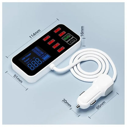 8-Port PD+QC3.0 Car Charger with LED Display V28-ELEINTWLXA9S