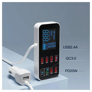 8-Port PD+QC3.0 Car Charger with LED Display V28-ELEINTWLXA9S