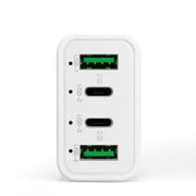 4-Port Car Charger (2 Ports PD + 2 Ports QC3.0 ) White V28-ELEINTWLXK26