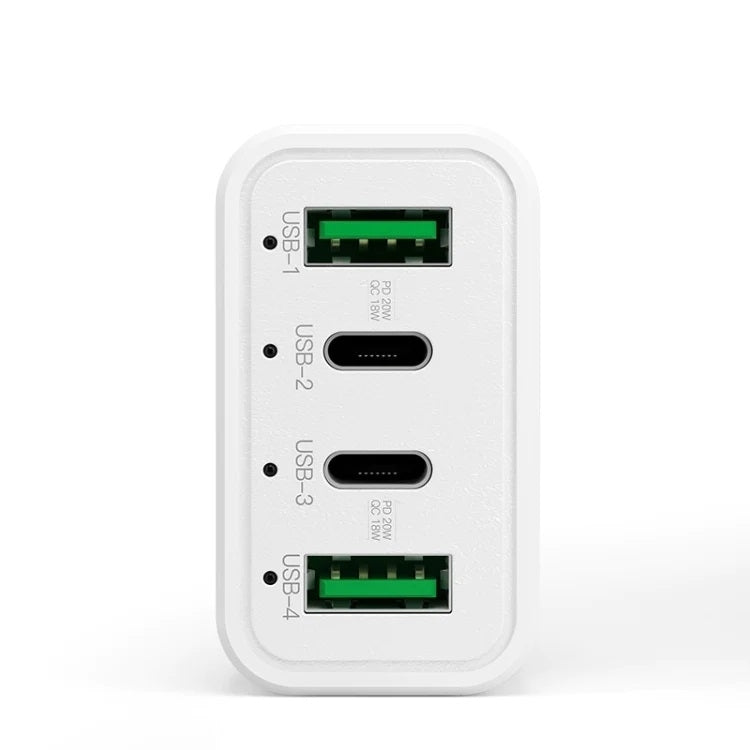 4-Port Car Charger (2 Ports PD + 2 Ports QC3.0 ) White V28-ELEINTWLXK26