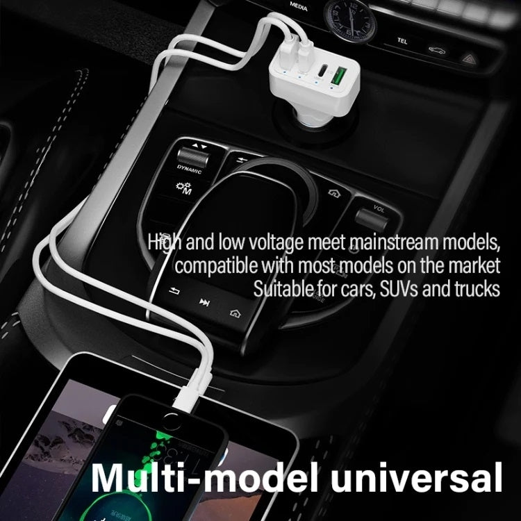 4-Port Car Charger (2 Ports PD + 2 Ports QC3.0 ) White V28-ELEINTWLXK26