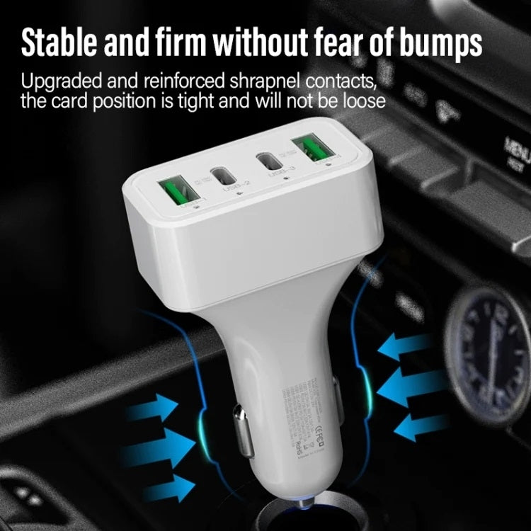 4-Port Car Charger (2 Ports PD + 2 Ports QC3.0 ) White V28-ELEINTWLXK26