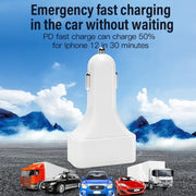 4-Port Car Charger (2 Ports PD + 2 Ports QC3.0 ) White V28-ELEINTWLXK26