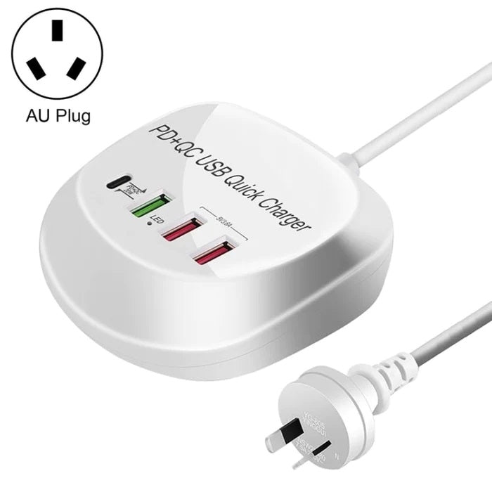 4-Port PD+QC3.0 Charger 40W with AU AC Adapter V28-ELEINTWLXT3P