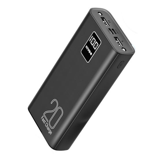 KIVEE PT23 20000mAh Power Bank with Digital Display Black V28-ELEKIVPT23