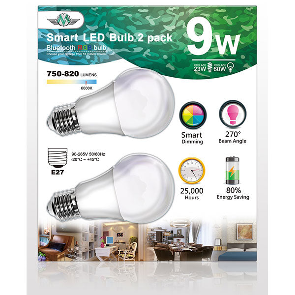 MV SMART BULB 9W E27 TWIN PACK (apple app only ) V28-ELEMVSBBULBE27-1