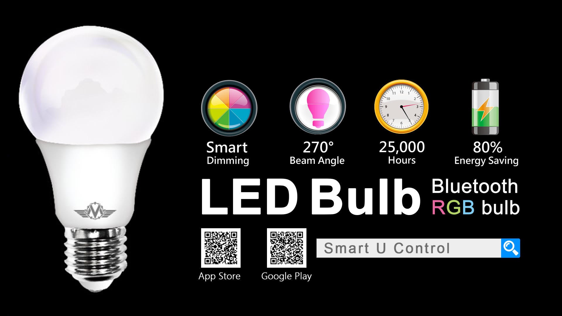 MV SMART BULB 9W E27 TWIN PACK (apple app only ) V28-ELEMVSBBULBE27-1