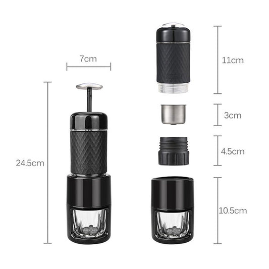 STARESSO Coffee Maker Red Dot Award Winner Portable Espresso Cappuccino Quick Cold Brew Manual Coffee Maker V28-ELESP200BK