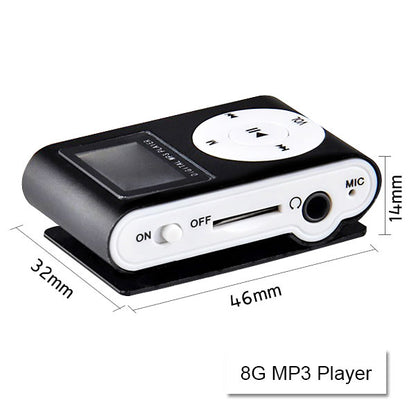 Mini Clip 16G MP3 Music Player With USB Cable & Earphone Black V28-ELEVMXMP316GBBK