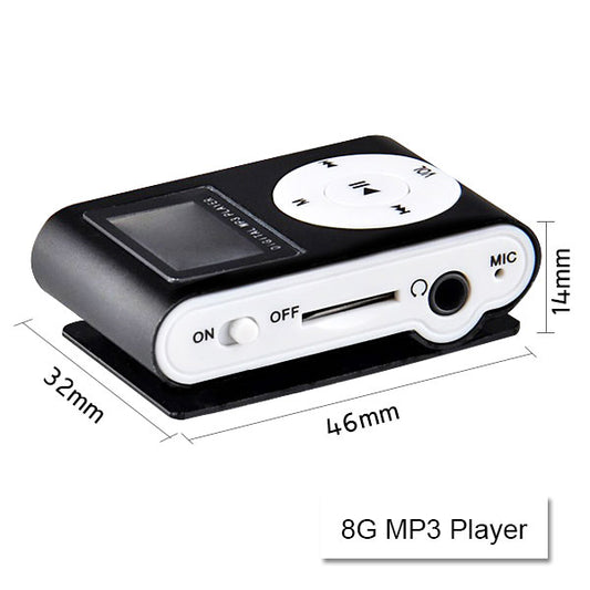 Mini Clip 16G MP3 Music Player With USB Cable & Earphone Black V28-ELEVMXMP316GBBK