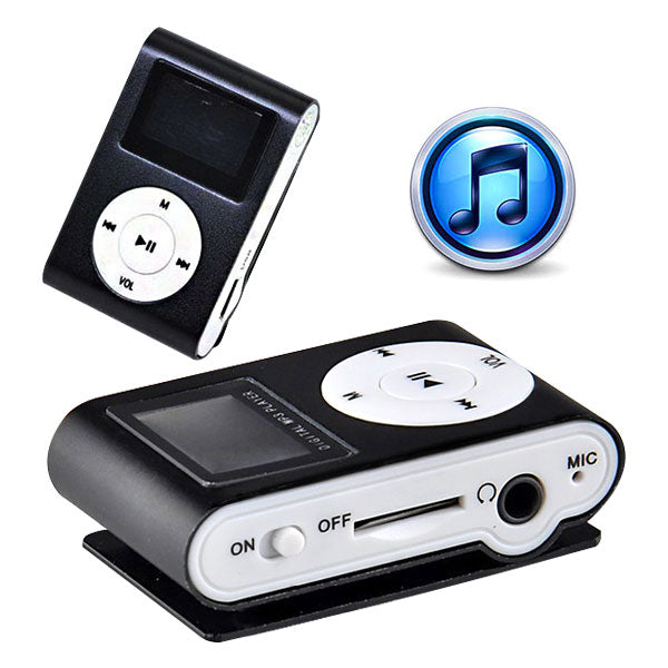 Mini Clip 8G MP3 Music Player With USB Cable & Earphone Black V28-ELEVMXMP38GBBK