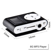 Mini Clip 8G MP3 Music Player With USB Cable & Earphone Black V28-ELEVMXMP38GBBK