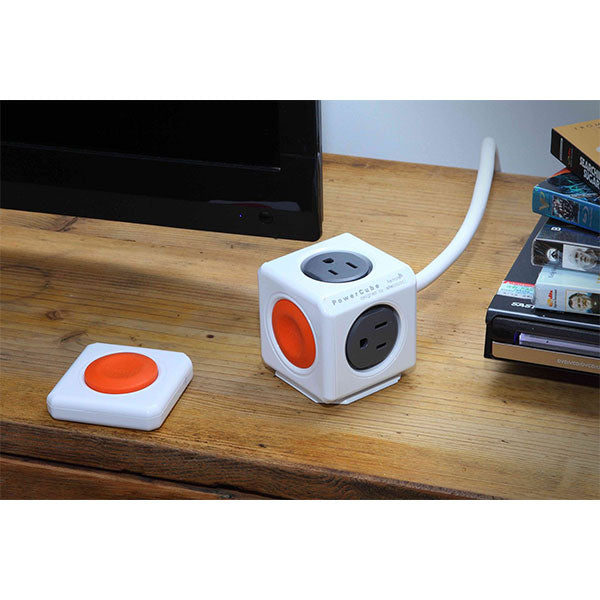 Allocacoc Powercube Extended Remote 4-Outlets + Remote control button V28-ELEWES1562RM