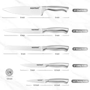 Warmot 5-Piece Ultra Sharp High Carbon Stainless Steel Chefs Kitchen Knife Set with Gift Box (750C) V28-ELEWMT750C