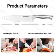 Warmot 5-Piece Ultra Sharp High Carbon Stainless Steel Chefs Kitchen Knife Set with Gift Box (750C) V28-ELEWMT750C