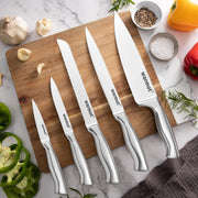 Warmot 5-Piece Ultra Sharp High Carbon Stainless Steel Chefs Kitchen Knife Set with Gift Box (750C) V28-ELEWMT750C