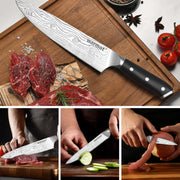 Warmot 3-Piece High Carbon Stainless Steel Cooking Knife Triple Riveted Handle with Gift Box(997-3) V28-ELEWMT997-3