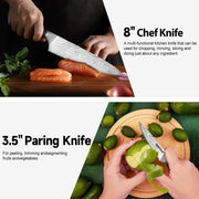 Warmot 3-Piece High Carbon Stainless Steel Cooking Knife Triple Riveted Handle with Gift Box(997-3) V28-ELEWMT997-3