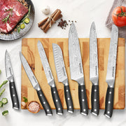 Warmot 7-Piece High Carbon Stainless Steel Cooking Knife Triple Riveted Handle with Gift Box(997-7) V28-ELEWMT997-7