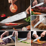 Warmot 7-Piece High Carbon Stainless Steel Cooking Knife Triple Riveted Handle with Gift Box(997-7) V28-ELEWMT997-7