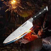 Warmot 7-Piece High Carbon Stainless Steel Cooking Knife Triple Riveted Handle with Gift Box(997-7) V28-ELEWMT997-7