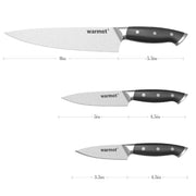 Warmot 3-Piece High Carbon Stainless Steel Ultra Chef Knife Set with Gift Box (317-3) V28-ELEWMTP317B3