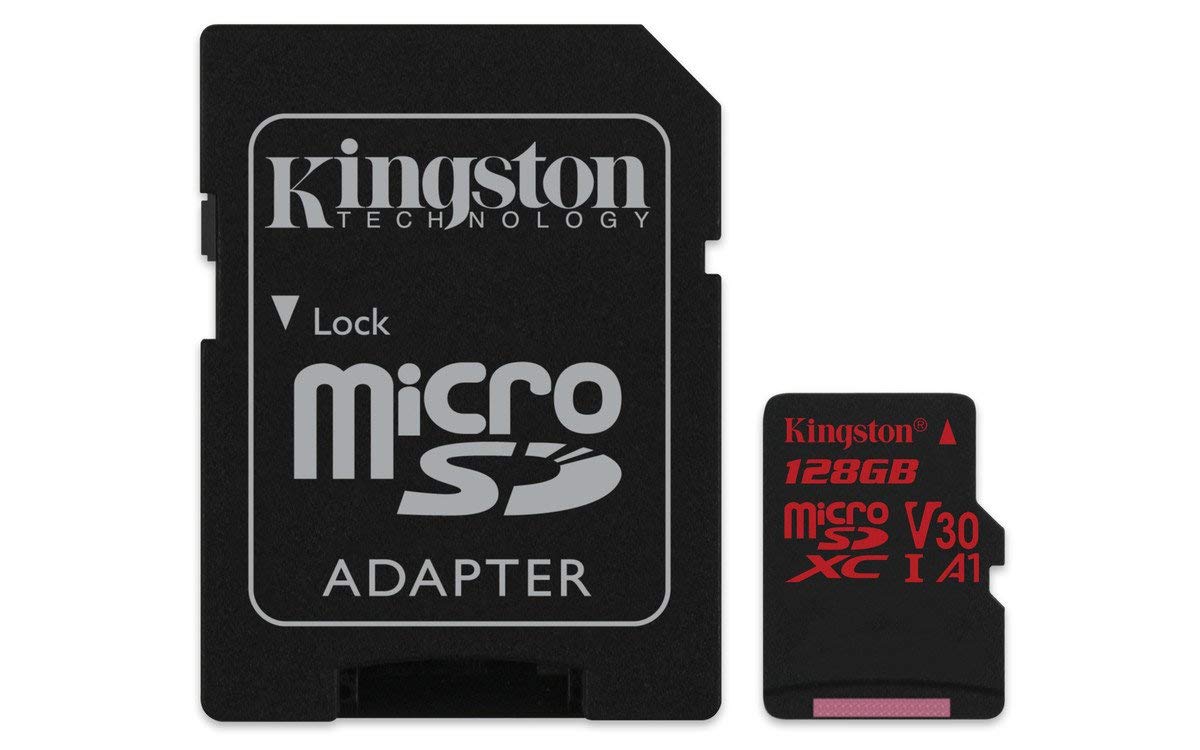 KINGSTON Canvas React: MicroSD 128GB , 100MB/s read and 70MB/s write with SD adapter SDCR/128GB V28-FFCKIN128GSDCR