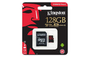 KINGSTON Canvas React: MicroSD 128GB , 100MB/s read and 70MB/s write with SD adapter SDCR/128GB V28-FFCKIN128GSDCR