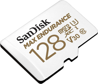 Sandisk Max Endurance Microsdxc Card SQQVR 128G (60 000 HRS) UHS-I C10 U3 V30 100MB/S R 40MB/S W SD Adaptor V28-FFCSAN128GQQVR