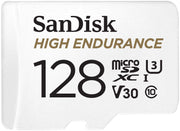 SANDISK HIGH ENDURANCE MICROSDHC CARD SQQNR 128G UHS-I C10 U3 V30 100MB/S R 40MB/S W SD ADAPTOR V28-FFCSAN128GSQQNR