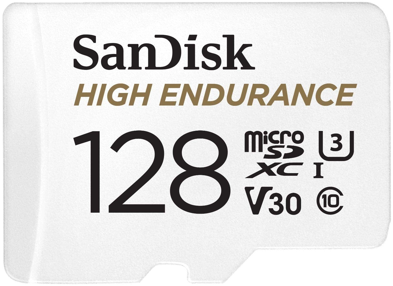 SANDISK HIGH ENDURANCE MICROSDHC CARD SQQNR 128G UHS-I C10 U3 V30 100MB/S R 40MB/S W SD ADAPTOR V28-FFCSAN128GSQQNR