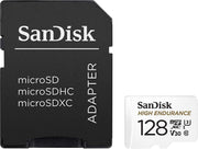 SANDISK HIGH ENDURANCE MICROSDHC CARD SQQNR 128G UHS-I C10 U3 V30 100MB/S R 40MB/S W SD ADAPTOR V28-FFCSAN128GSQQNR1