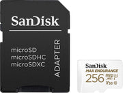 Sandisk Max Endurance Microsdxc Card SQQVR 256G (120 000 HRS) UHS-I C10 U3 V30 100MB/S R 40MB/S W SD Adaptor V28-FFCSAN256GQQVR