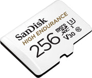SANDISK HIGH ENDURANCE MICROSDHC CARD SQQNR 256G UHS-I C10 U3 V30 100MB/S R 40MB/S W SD ADAPTOR V28-FFCSAN256GSQQNR