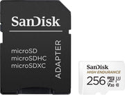 SANDISK HIGH ENDURANCE MICROSDHC CARD SQQNR 256G UHS-I C10 U3 V30 100MB/S R 40MB/S W SD ADAPTOR V28-FFCSAN256GSQQNR
