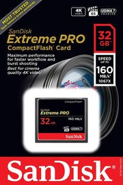 SanDisk Extreme Pro CFXP 32GB CompactFlash 160MB/s (SDCFXPS-032G) V28-FFCSAN32GBCFE1601