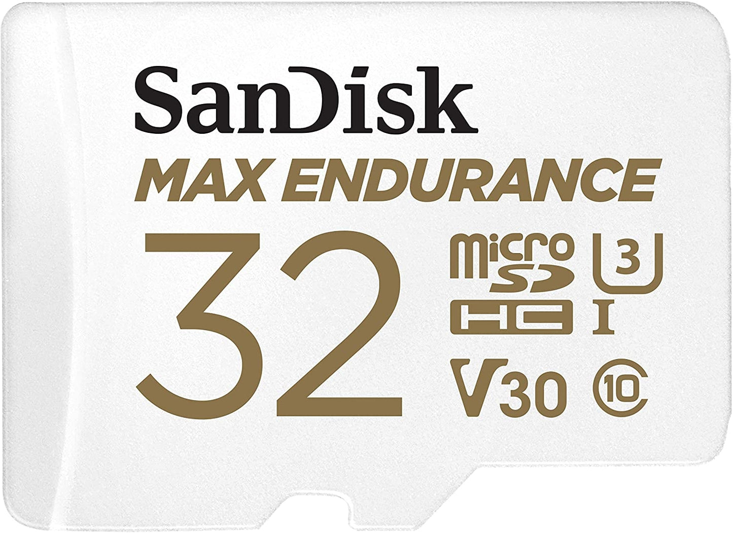 Sandisk Max Endurance Microsdhc Card SQQVR 32G (15 000 HRS) UHS-I C10 U3 V30 100MB/S R 40MB/S W SD Adaptor V28-FFCSAN32GQQVR