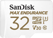 Sandisk Max Endurance Microsdhc Card SQQVR 32G (15 000 HRS) UHS-I C10 U3 V30 100MB/S R 40MB/S W SD Adaptor V28-FFCSAN32GQQVR