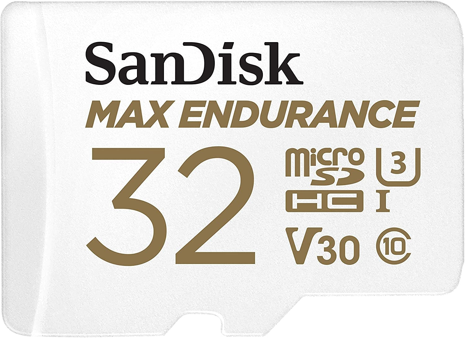 Sandisk Max Endurance Microsdhc Card SQQVR 32G (15 000 HRS) UHS-I C10 U3 V30 100MB/S R 40MB/S W SD Adaptor V28-FFCSAN32GQQVR