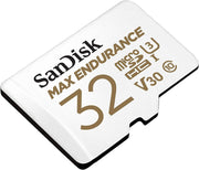 Sandisk Max Endurance Microsdhc Card SQQVR 32G (15 000 HRS) UHS-I C10 U3 V30 100MB/S R 40MB/S W SD Adaptor V28-FFCSAN32GQQVR