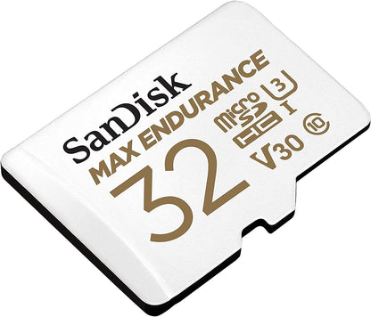Sandisk Max Endurance Microsdhc Card SQQVR 32G (15 000 HRS) UHS-I C10 U3 V30 100MB/S R 40MB/S W SD Adaptor V28-FFCSAN32GQQVR