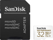 Sandisk Max Endurance Microsdhc Card SQQVR 32G (15 000 HRS) UHS-I C10 U3 V30 100MB/S R 40MB/S W SD Adaptor V28-FFCSAN32GQQVR