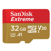 SANDISK SDSQXAF-032G-GN6MN 32GB MICRO SDHC EXTREME A1 V30, UHS-I/ U3, 100MB/s ,NO SD ADAPTER V28-FFCSAN32GTFQXAF100