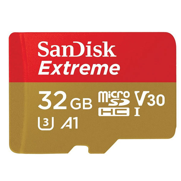 SANDISK SDSQXAF-032G-GN6MN 32GB MICRO SDHC EXTREME A1 V30, UHS-I/ U3, 100MB/s ,NO SD ADAPTER V28-FFCSAN32GTFQXAF100