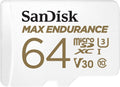 Sandisk Max Endurance Microsdxc Card SQQVR 64G (30 000 HRS) UHS-I C10 U3 V30 100MB/S R 40MB/S W SD Adaptor V28-FFCSAN64GQQVR
