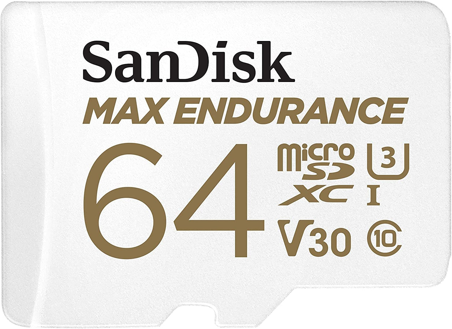 Sandisk Max Endurance Microsdxc Card SQQVR 64G (30 000 HRS) UHS-I C10 U3 V30 100MB/S R 40MB/S W SD Adaptor V28-FFCSAN64GQQVR