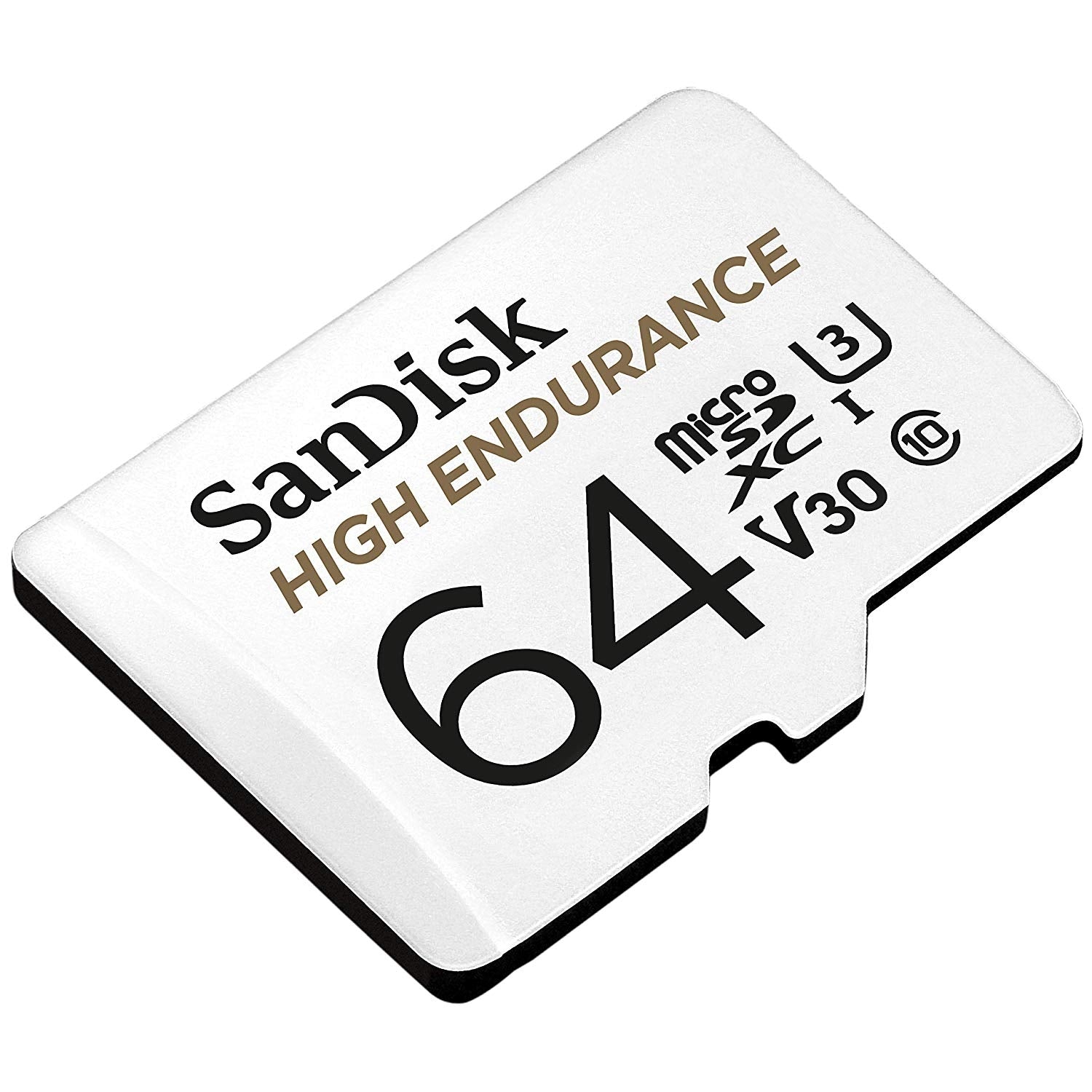 SANDISK HIGH ENDURANCE MICROSDHC CARD SQQNR 64G UHS-I C10 U3 V30 100MB/S R 40MB/S W SD ADAPTOR V28-FFCSAN64GSQQNR
